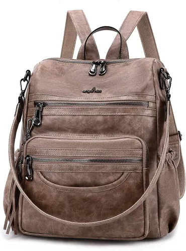 Vista 86 de Bolsos mochila monedero de piel sintética para mujer, bolsas con zíper, mochilas de hombro casuales