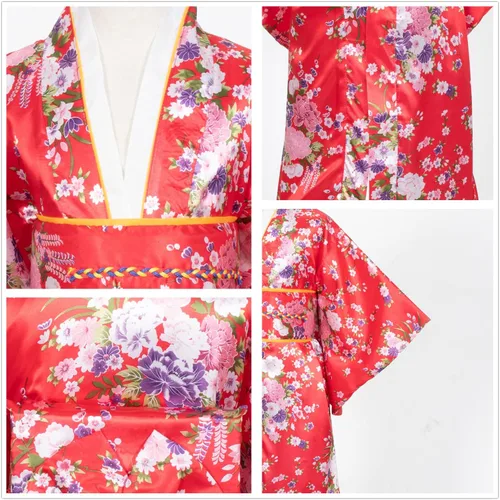 Vista 5 de Elibelle Bata de kimono tradicional japonesa para disfraz de niñas