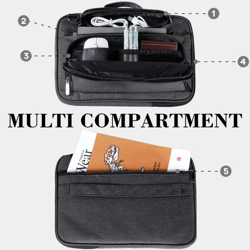 Vista 3 de BERTASCHE Funda para laptop de 12.3-13 pulgadas compatible con MacBook Air 13/Pro 13, Surface Pro 11/10/9/8/7/6/5/4, iPad Pro/Air de 13 pulgadas Gris