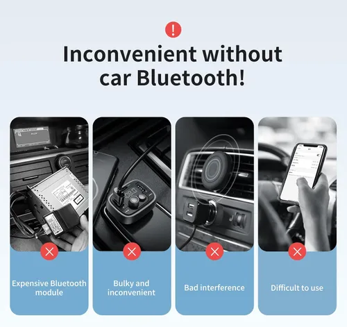 Vista 2 de Mcdodo Adaptador Bluetooth auxiliar 5.3 con micrófono incorporado calidad de CD Transmisión 10M Receptor Bluetooth USB 2.0 a 0.138 in Kit de coche