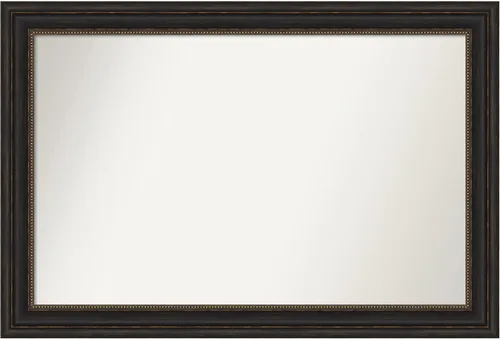 Vista 377 de Amanti Art Espejo de pared personalizado no biselado (25 x 25 pulgadas), marco de bronce acentuado, varios tamaños personalizados, espejo de baño