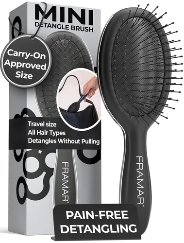 Vista 21 de Framar Cepillo desenredante para cabello rizado – Cepillos para el cabello para mujeres, desenredante húmedo, cepillo para cabello húmedo