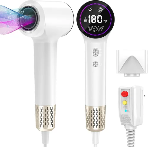 Vista 8 de Secador de Cabello, Secadores de Cabello Iónicos para Mujeres/Hombres, 110,000 RPM Pantalla HD Profesional Secador de Soplado de Alta Velocidad