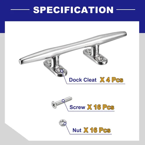 Vista 6 de uxcell Base abierta para tacos de barco, tacos de muelle de acero inoxidable, accesorios de amarre