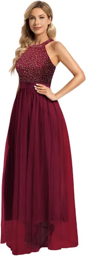Vista 2 de Dressystar - Vestido formal largo para mujeres, vestido de gasa de encaje, vestido de novia para fiesta