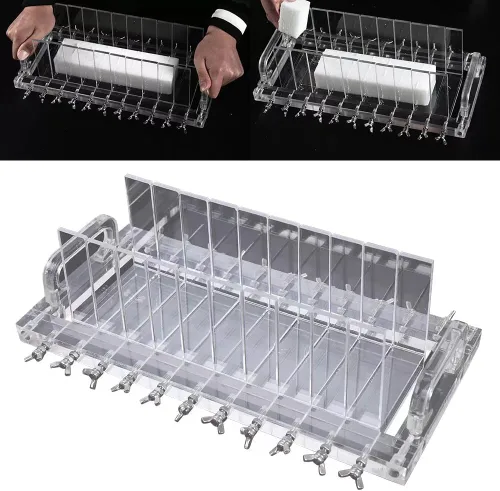Vista 2 de Cortador de jabón acrílico hecho a mano de 11.8 x 3.9 in, cortadores de jabón transparentes para hacer jabón con 1.2 in de ancho de jabón, cortador