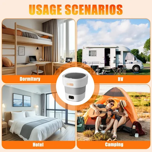 Vista 7 de Lavadora portátil, mini lavadora de 16 litros mejorada con cesta giratoria, 3 modos de limpieza profunda para ropa interior, ropa de bebé, camisa