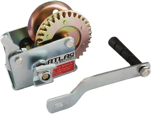 Vista 8 de South Bend Components Atlas Power Machines - Cabrestante manual para barco/remolque, 600 libras con cable de acero resistente