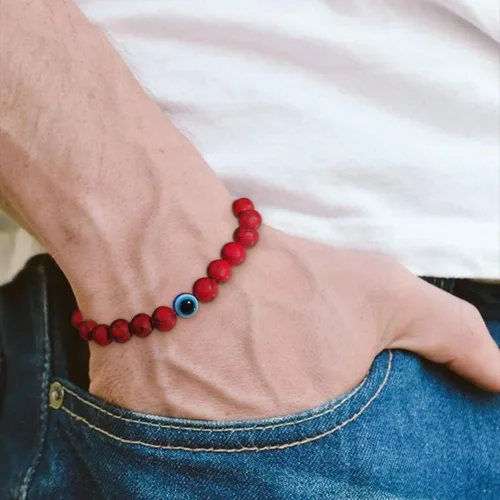 Vista 3 de Pulsera de triple protección para traer suerte y prosperidad hematita negra obsidiana ojo de tigre, pulsera Fengshui para mujeres y hombres