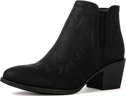 Vista 2 de GLOBALWIN Botas de tobillo para mujer, botas vaqueras del oeste