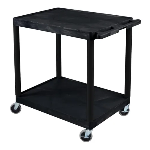 Vista 3 de Luxor Carrito utilitario de 2 estantes negro - pequeño - HE38-B