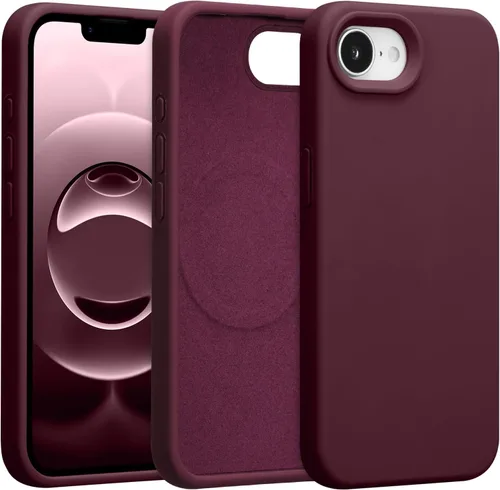 Vista 600 de Funda magnética de silicona para iPhone 13 Pro, color blanco antiguo [Compatible con Magsafe] [Forro de microfibra suave antiarañazos], funda