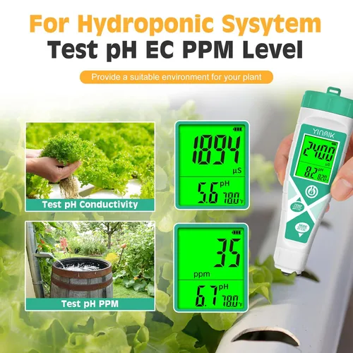 Vista 3 de Medidor de pH de salinidad, pH sal TDS EC probador para agua salada piscina acuario
