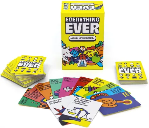 Vista 2 de Juego de cartas Everything Ever Divertidos juegos familiares para adultos, adolescentes y niños Divertido juego de fiesta rápido 20 minutos
