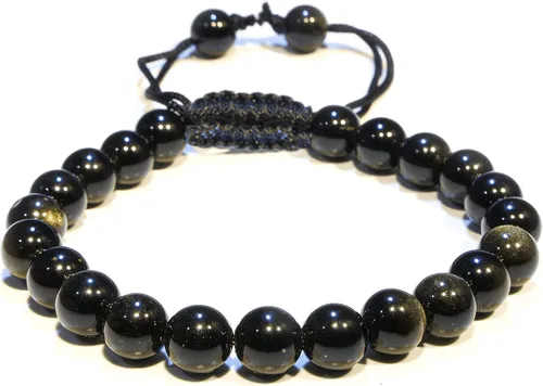 Vista 266 de Adjustable Crystal Bracelet – Gemstone Bead Bracelet with Adjustable Macrame String – Chic Gemstone Bracelet for Men and Women – 8mm Round Healing