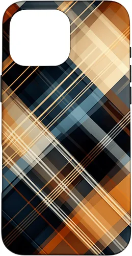 Vista 19 de Navy Black and Orange Plaid Halloween Fall Autumn Pumpkins Case for iPhone 17