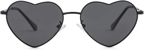 Vista 3 de Gafas de sol polarizadas en forma de corazón para mujer, marco de metal, bonitas y encantadoras, 100% protección UV