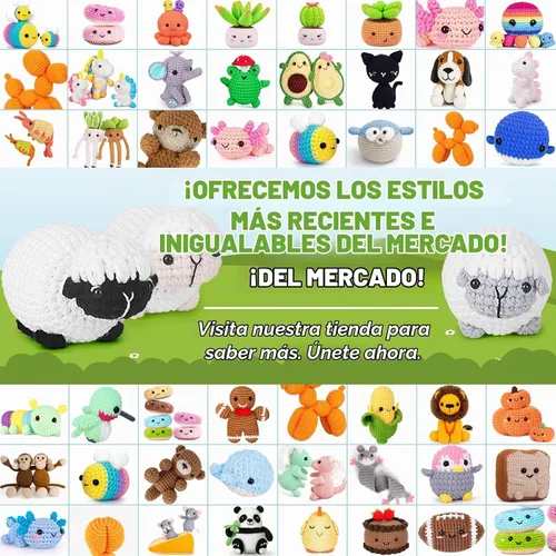 Vista 7 de Kit de ganchillo para principiantes, kit de inicio de ganchillo con tutoriales en video paso a paso, suministros de tejido de ganchillo Amigurumi 3