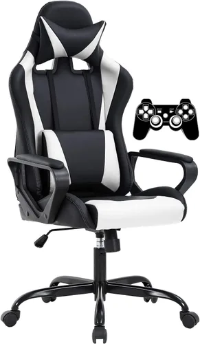Vista 11 de Silla de juegos, silla de oficina, silla de computadora, silla de carreras ergonómica para videojuegos para niños, adolescentes y adultos, silla
