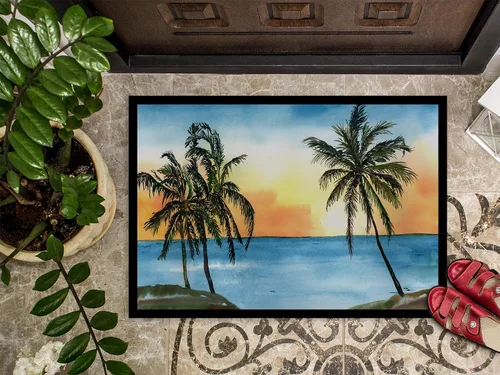 Vista 3 de Caroline's Treasures 8551MAT - Felpudo de palmera de 18 x 27 pulgadas, para interiores y exteriores, para entrada, antideslizante, lavable, pelo