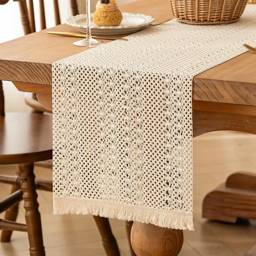 Vista 26 de FEXIA Camino de Mesa Negro con Borlas de 72 Pulgadas Macramé Boho Estilo Granja Camino de Mesa para Decoración de Dormitorio y Comedor