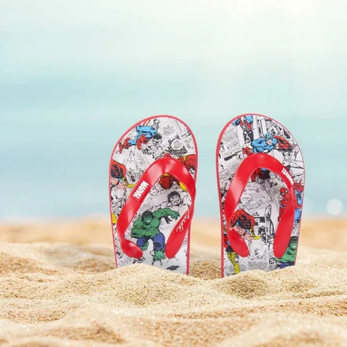 Vista 6 de Chanclas para Niños Marvel Rojo Gris