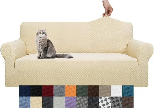 Vista 31 de YEMYHOM Funda para sofá con diseño jacquard de alta elasticidad, funda para silla de sala de estar, a prueba de mascotas, perros y gatos