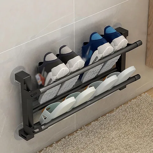 Vista 5 de Zapatero de pared, zapatero plegable, zapatero para entrada, zapatero oculto para entrada (color A, tamaño: 11.8 in)