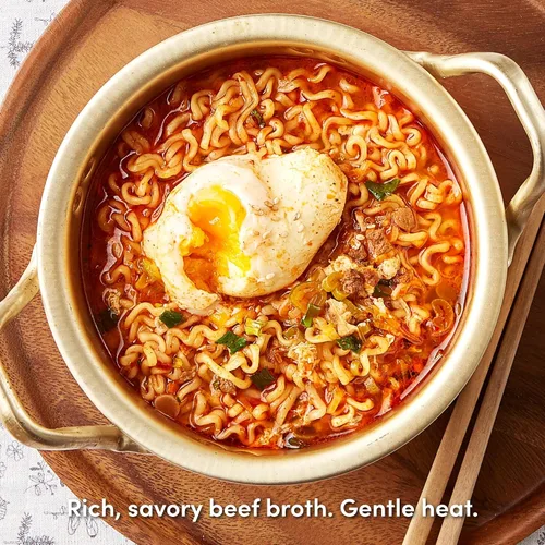 Vista 2 de OTOKI Jin Ramen - Ramen instantáneo coreano picante de 13 horas, caldo de hueso de res cocido a fuego lento de 13 horas, sabor picante fuerte, listo