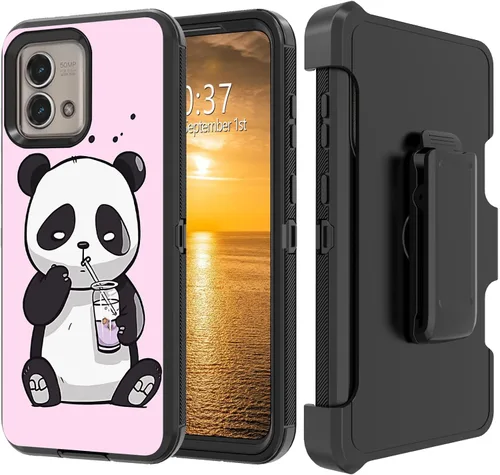 Vista 70 de Funda para Moto G Stylus 5G 2023 con funda de clip para cinturón y soporte, resistente de doble capa, resistente a prueba de golpes, para Motorola
