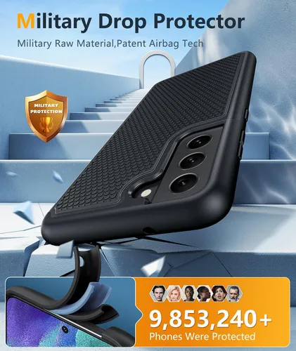Vista 4 de Funda para Galaxy S21 FE 5G: Funda para teléfono S21 FE Samsung Cubierta protectora de doble capa de servicio pesado rugosa resistente a prueba
