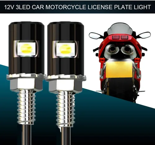 Vista 5 de 4 luces LED para matrícula de automóvil, lámpara LED de perno de tornillo, bombilla LED impermeable de 12 V para automóvil, motocicleta, camión, RV