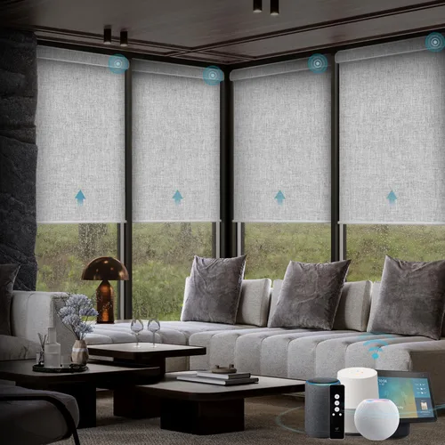 Vista 35 de SmartWings Persianas motorizadas con control remoto para ventanas, persianas enrollables Matter 100% opacas, automáticas, eléctricas inteligentes