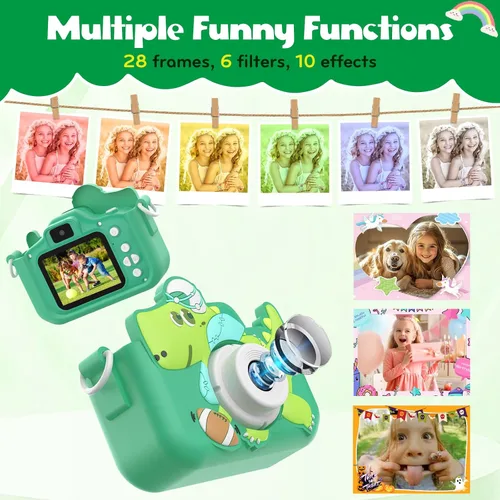 Vista 3 de Juguetes de cámara para niños, cámara digital para niños de 3 a 8 años, juguetes de dinosaurio de viaje, regalo de cumpleaños de Navidad para niños