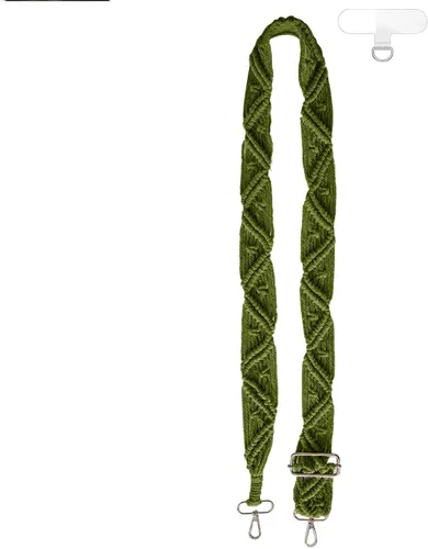Vista 7 de Cordón de macramé bohemio para teléfono, correa ajustable para tarjeta de identificación para teléfono celular, cordón con lengüeta de sujeción