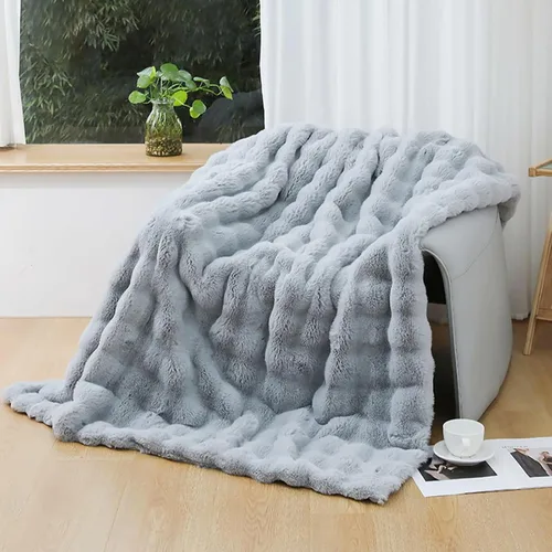 Vista 52 de UKELER - Manta de lana de búfalo a cuadros para sofá de 60 x 50 pulgadas - Ultra suave, afelpada, de franela, forro polar, sherpa, para niños