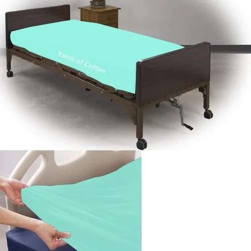 Vista 3 de Juego de sábanas de hospital de 2 piezas, sábana bajera de cama de hospital individual con una funda de almohada, sábanas de 100% algodón egipcio