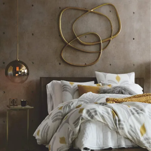 Vista 4 de Lámpara colgante de vidrio de color gradiente, lámpara colgante moderna de vidrio (Oro, 20 cm)