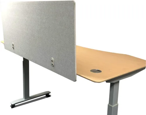 Vista 4 de ApexDesk Artsonic - Divisor de panel de tocador de doble uso de 54 pulgadas, hecho de fibra de poliéster con abrazaderas para escritorio de pie