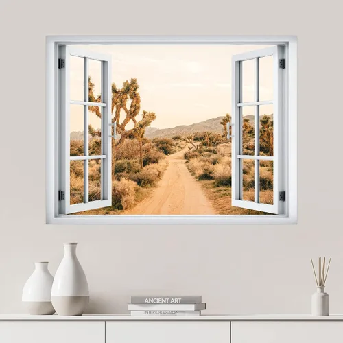 Vista 11 de SIGNWIN Adhesivo de pared removible/Mural de pared Vista de ventana Cordillera nublada Bosque Naturaleza Vida silvestre Fotografía Realismo Paisaje