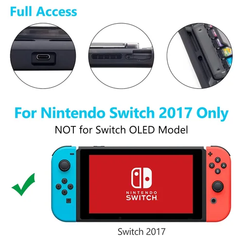 Vista 7 de Protective Case for Nintendo Switch Grip Case with 7 Storage Slots for Game Cards Multi-Angle Adjustable Stand Grip Cover with Shock-Absorption and