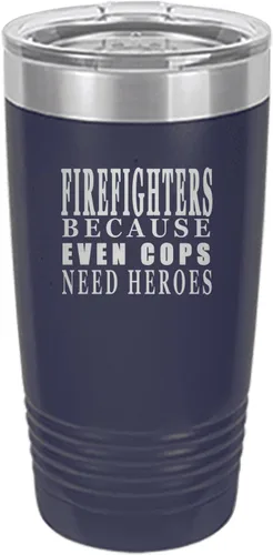Vista 9 de Rogue River Tactical Funny Firefighter Even Cops Need Heroes - Taza de viaje de 20 onzas con tapa aislada al vacío del Departamento de Bomberos FD