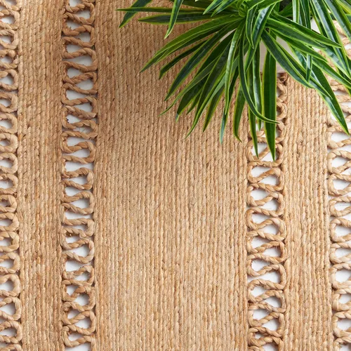 Vista 6 de SAFAVIEH NFB253A - Alfombra redonda de fibra natural, 4 pies, redonda, natural, hecha a mano, con encanto de campo, ideal para zonas de alto tráfico