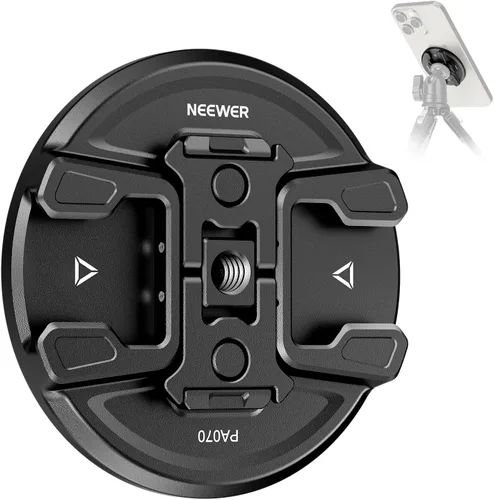 Vista 13 de NEEWER Soporte magnético para teléfono trípode con adaptador de rosca de 1/4" compatible con iPhone MagSafe, palo selfie para 15 Pro Max 15 Plus 14