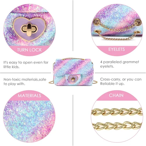 Vista 6 de mibasies - Bolsa para niñas pequeñas, ideal para llevar cruzada, regalos para niñas pequeñas