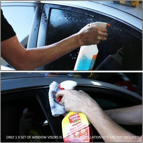 Vista 8 de Auto Dynasty 4 unidades de protector de lluvia para ventana con cinta adhesiva compatible con Mazda 3 2004-2009, acrílico