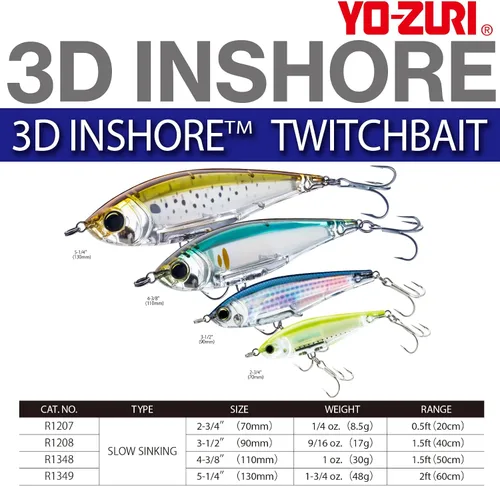 Vista 3 de Duel Yo Zuri R 1348 3 D Inshore Twitchbait ' Ss 110 Mm 4 8
