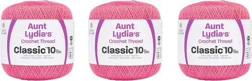 Vista 23 de Aunt Lydia Classic Crochet - Paquete de 3 unidades de 350y/1,049.9 ft - Blanco Antiguo