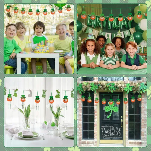Vista 6 de Fennoral Paquete de 24 marcos de fotos de San Patricio para niños, kit de manualidades para el día de San Patricio, kit de manualidades de madera