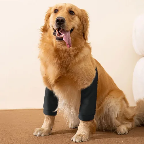 Vista 5 de ROZKITCH Manga de pierna para cirugía de perro para piernas delanteras, protector de rodilla para evitar lamer la herida, codo de herida, manga